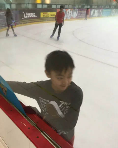 Kenneth as a kid, at the ice rink